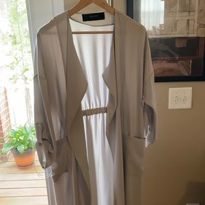 Zara Basic grey robe dress